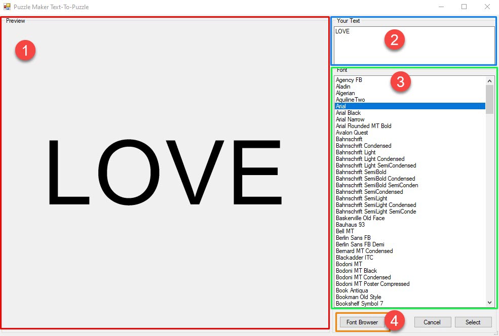 How to create letter or word nonograms with Puzzle Maker Nonogram
